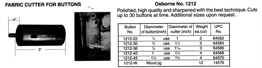 Osborne No. 1212-45 1-3/4" diameter fabric cutter