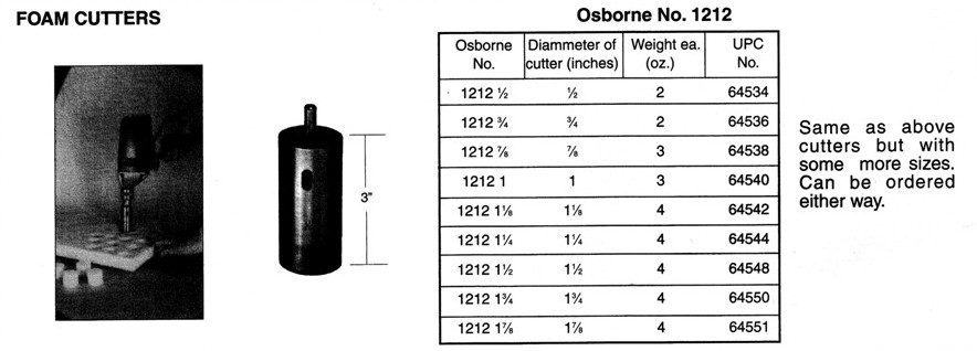 Osborne No. 1212 1-3/4" foam cutter