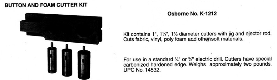 Osborne No. K-1212 Button and Foam Cutter Set