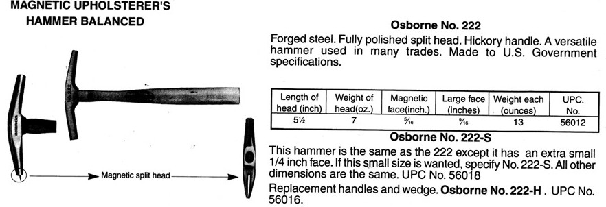 Osborne No. 222  Magnetic Hammer Balanced