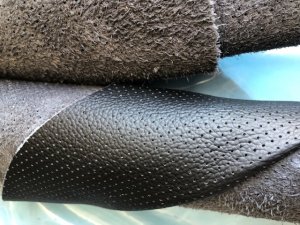 Black Perforated Auto Motorcycle Furniture Leather 1/2 Hide