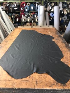 Black Perforated Auto Motorcycle Furniture Leather 1/2 Hide