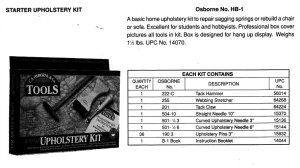 Osborne No. HB-1 Starter Upholstery Kit